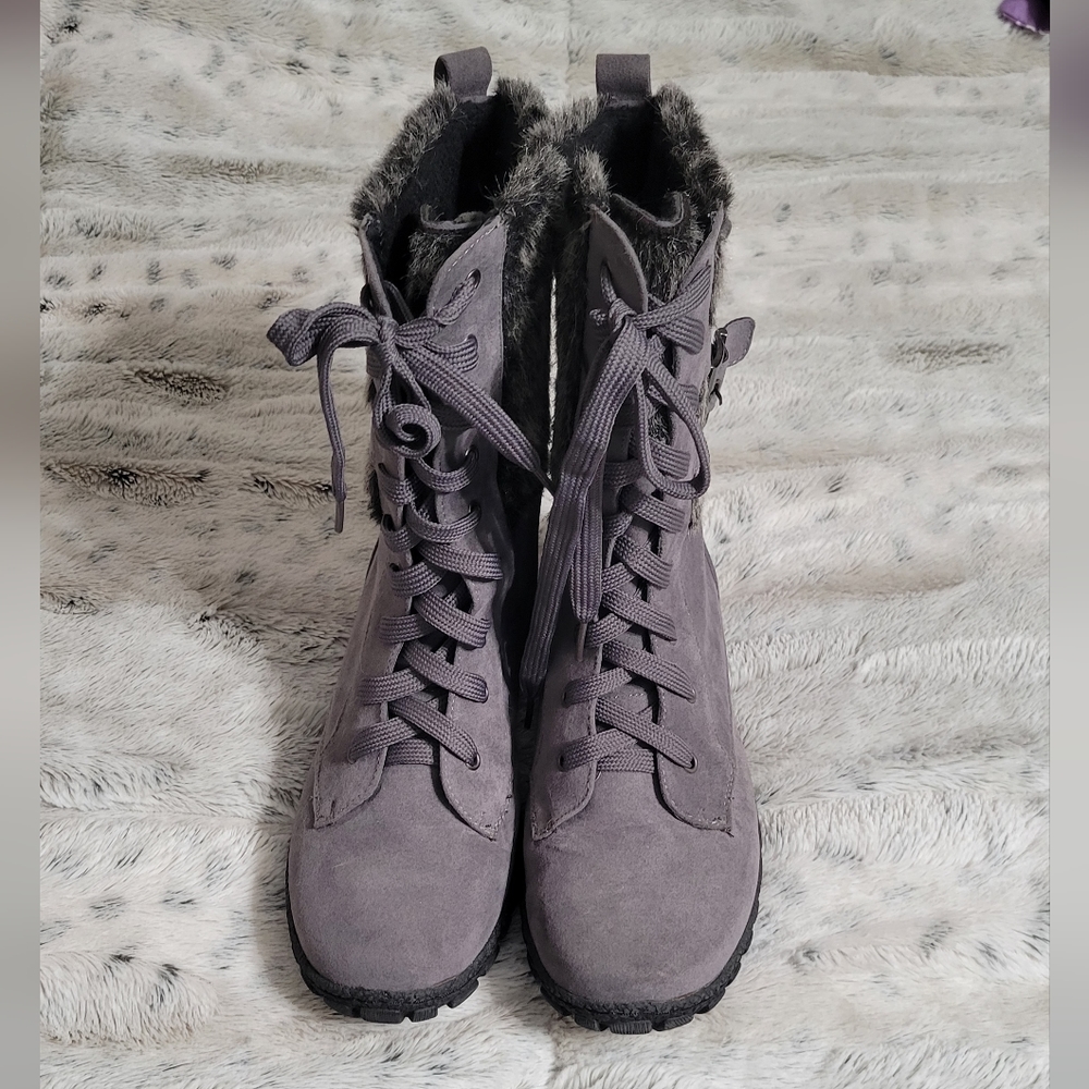 Bucco gray boots zip up size 9